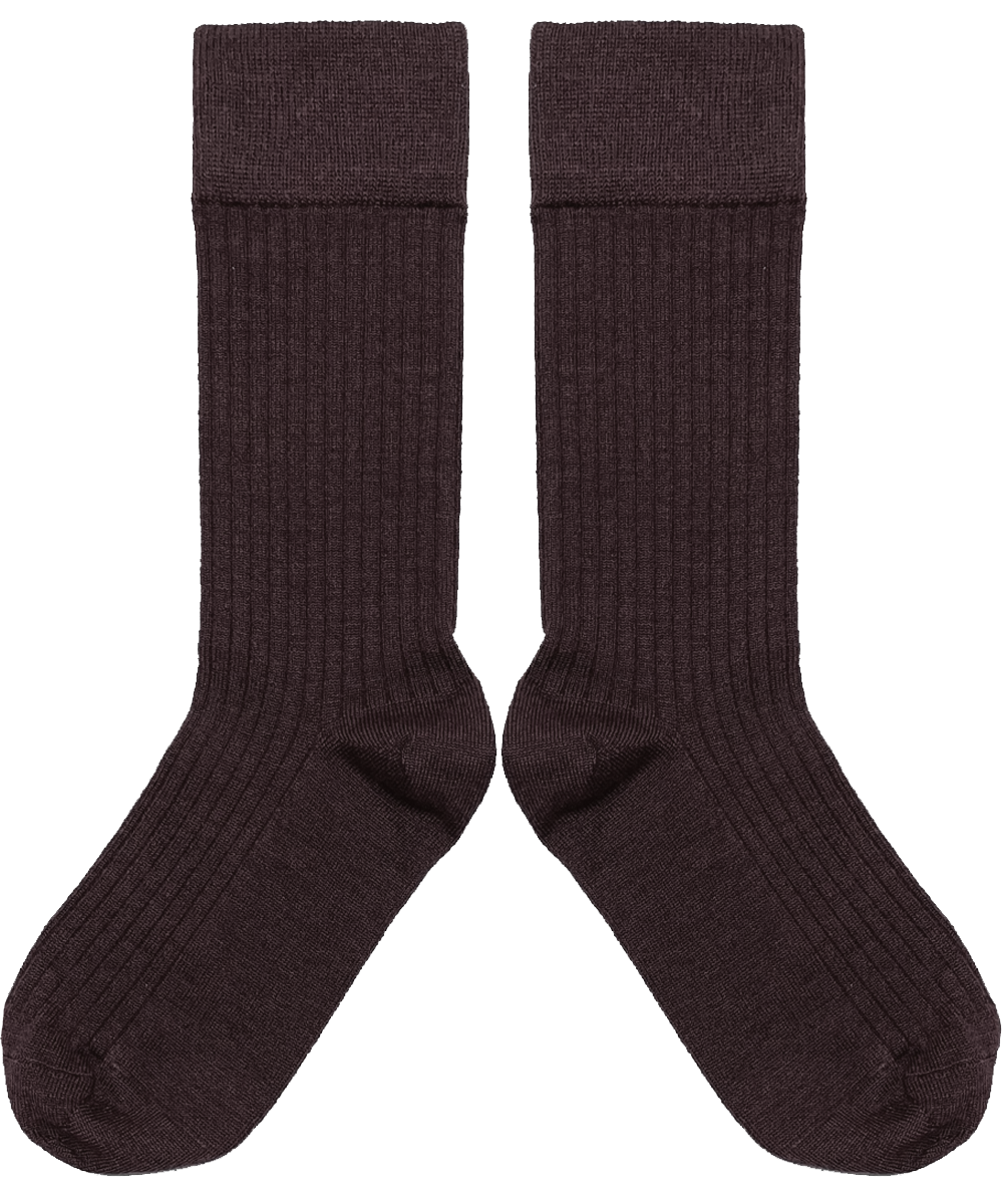 Short Merino Wool Socks - Dark Chocolate (Adult)