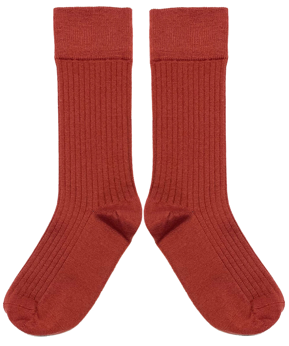Short Merino Wool Socks - Ruby (Adult)