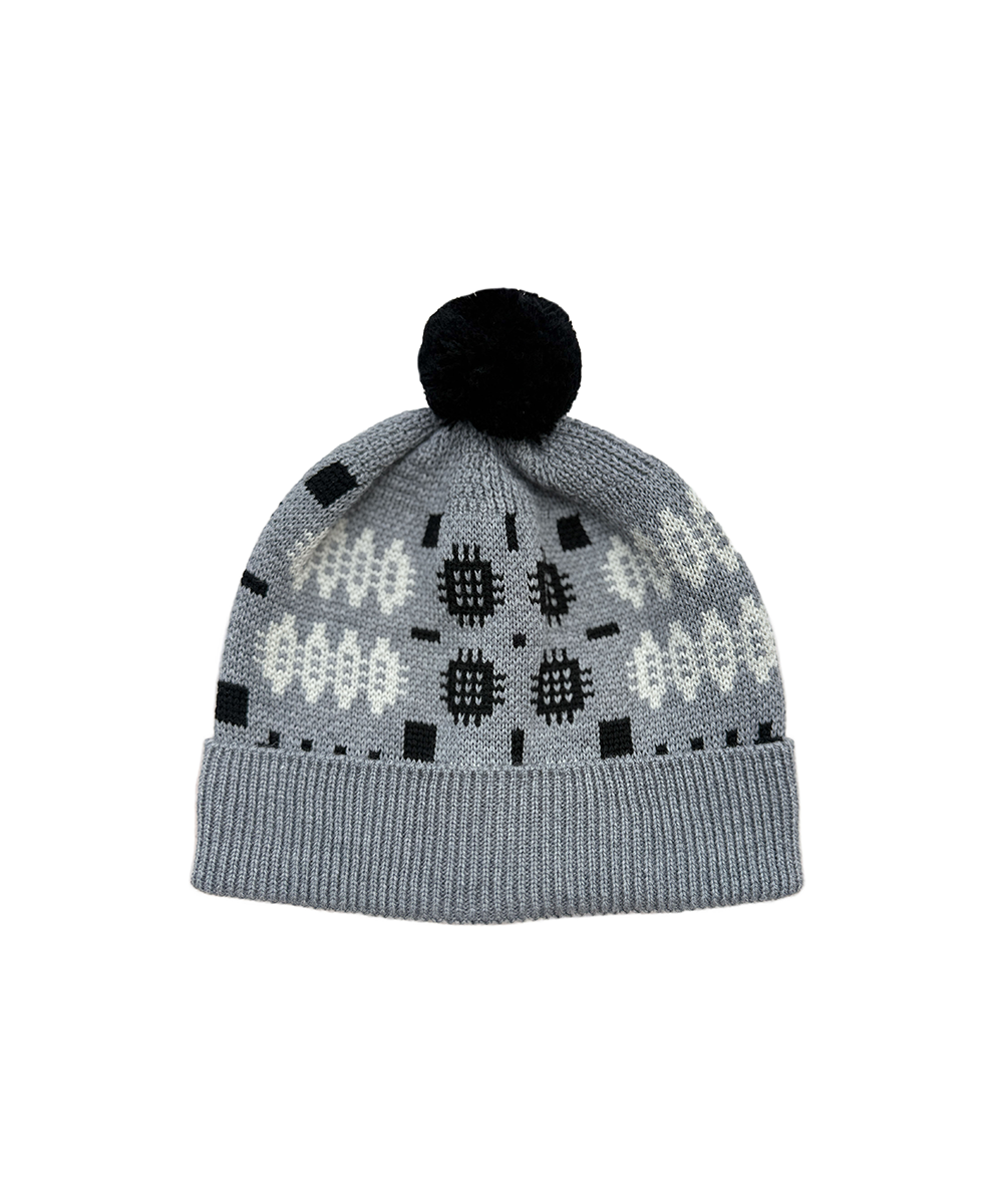 Carthen Pom Beanie - Grey Mélange