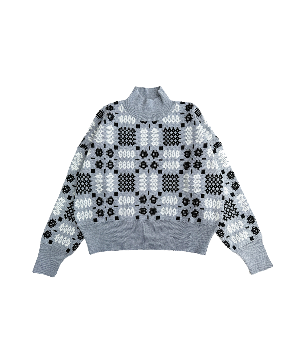 Carthen Neat Merino Pullover - Grey Mélange