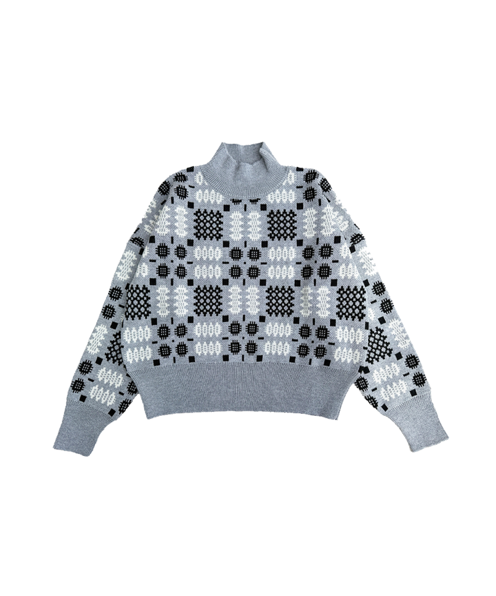 Carthen Neat Merino Pullover - Grey Mélange