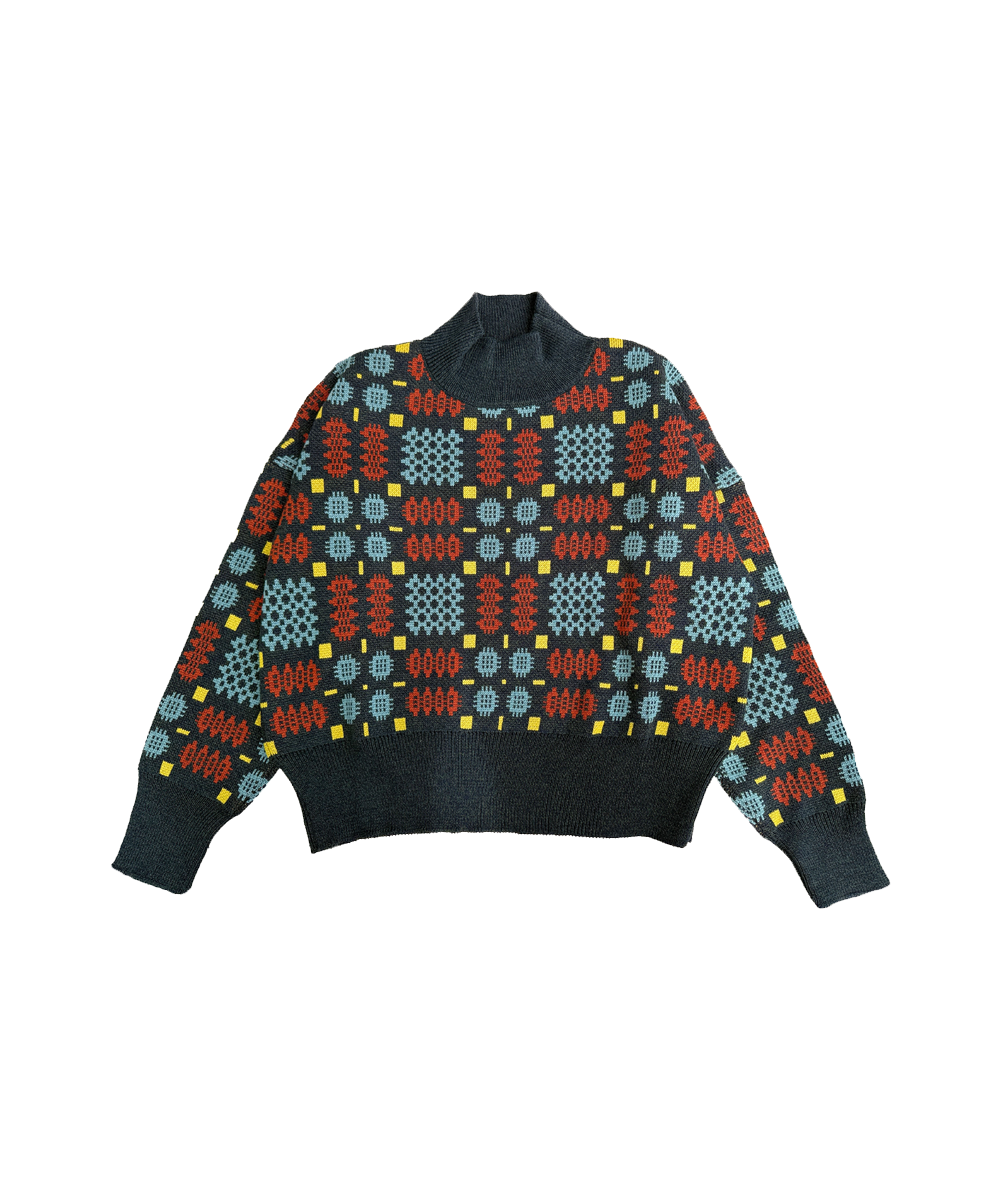 Carthen Neat Merino Pullover - Night Forest