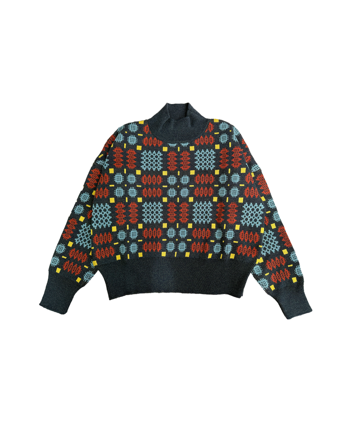 Carthen Neat Merino Pullover - Night Forest