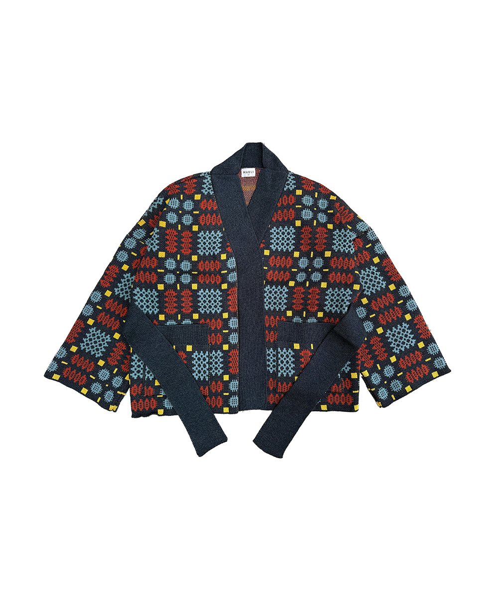 Carthen Merino Wrap Cardigan - Night Forest