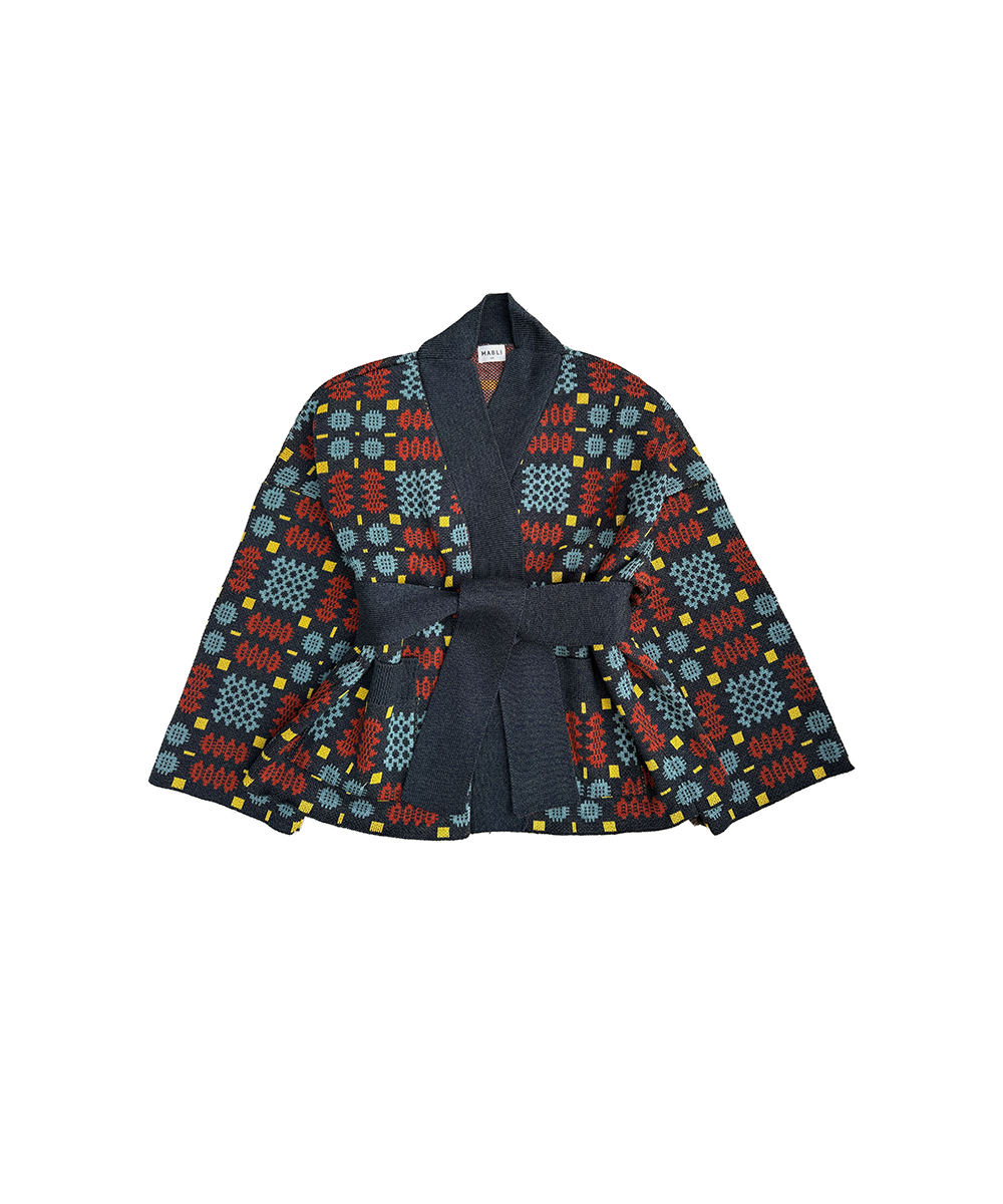 Carthen Merino Wrap Cardigan - Night Forest