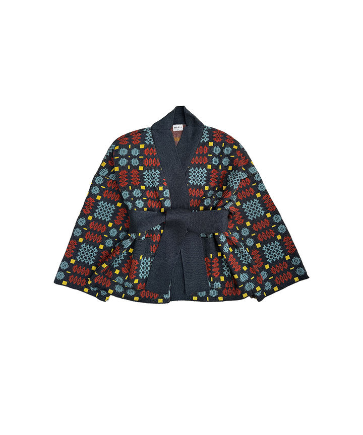 Carthen Merino Wrap Cardigan - Night Forest