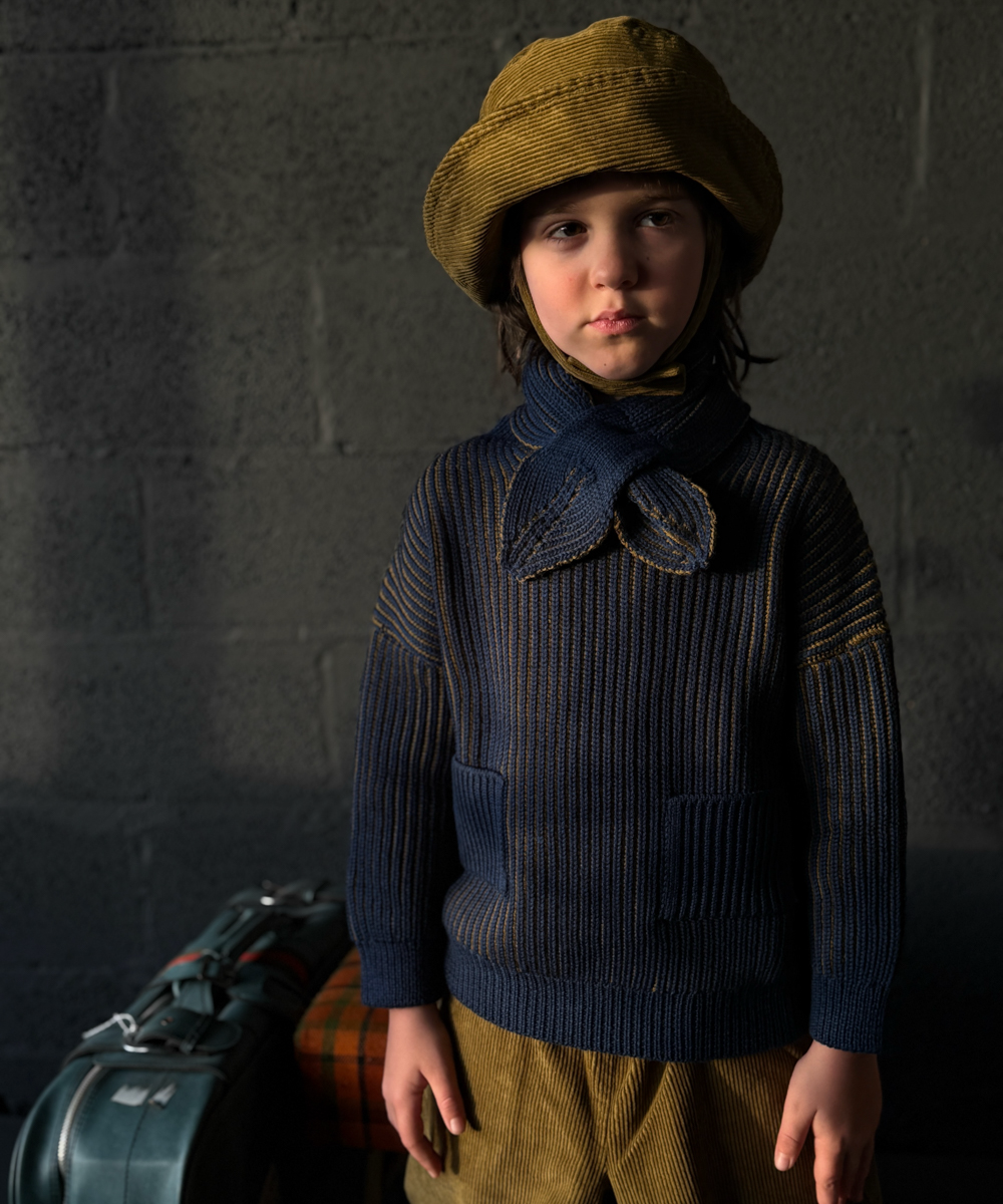 Ffyn Pullover - Deep Sea/Golden Olive