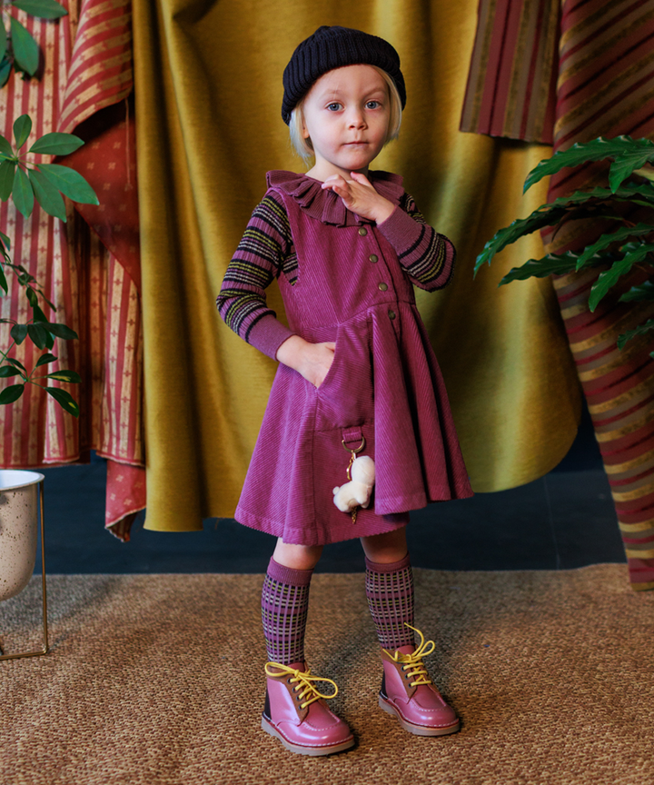 Merino Stripe Socks - Damson Stripe