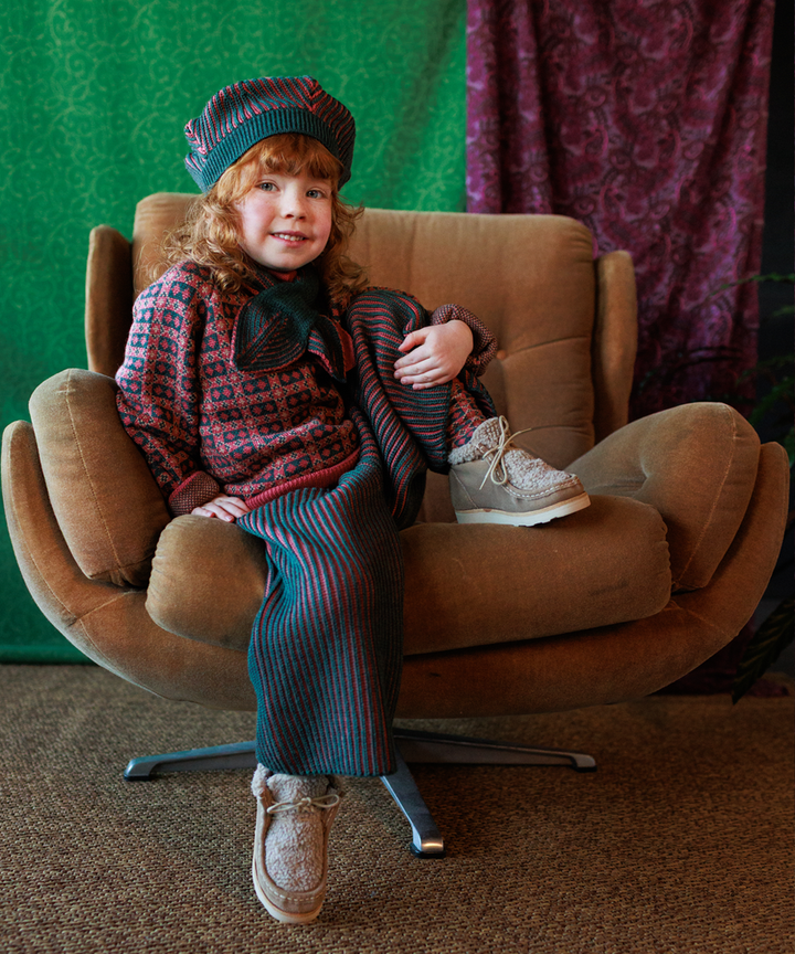 Ffyn Skater Scarf - Winter Rose/Pine