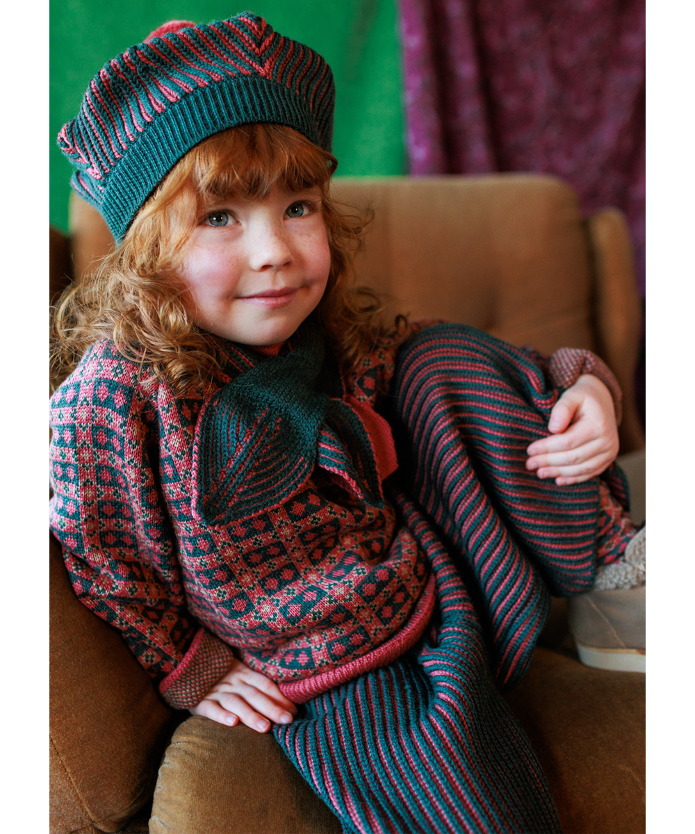 Ffyn Skater Scarf - Winter Rose/Pine