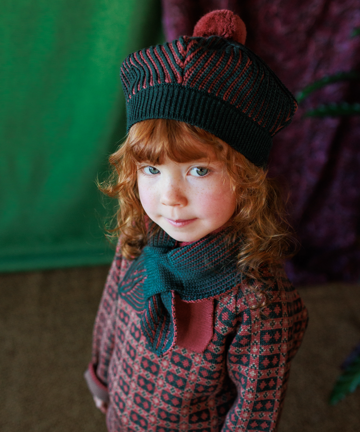 Ffyn Skater Scarf - Winter Rose/Pine