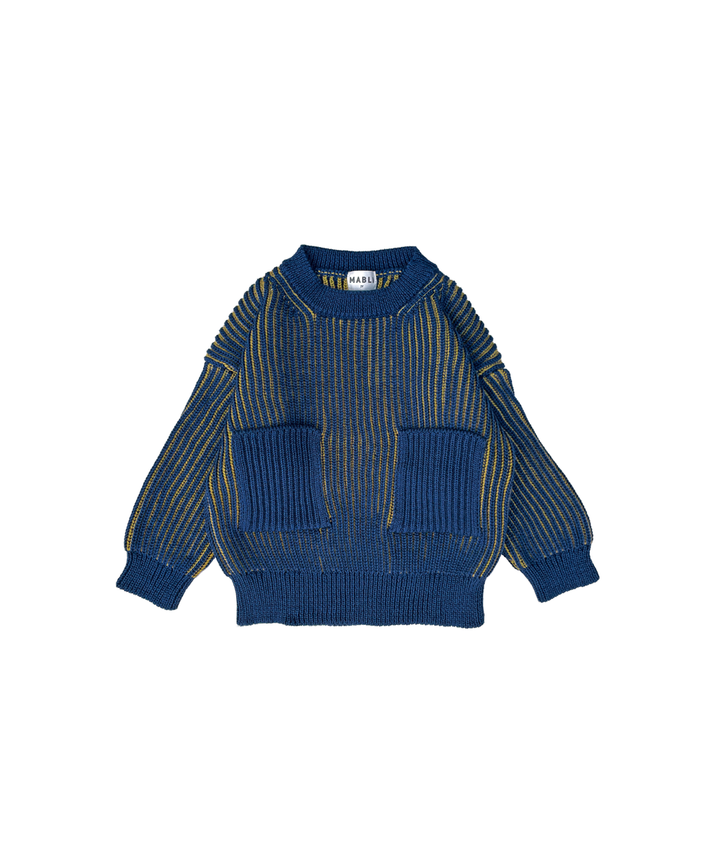Ffyn Pullover - Deep Sea/Golden Olive