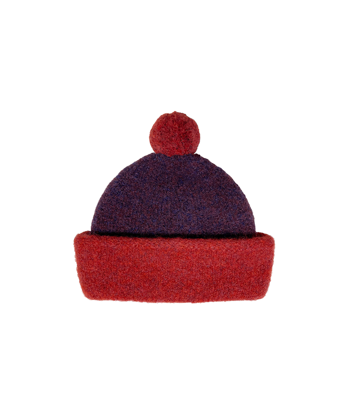 Teddy Beanie - Cranberry/Blackberry