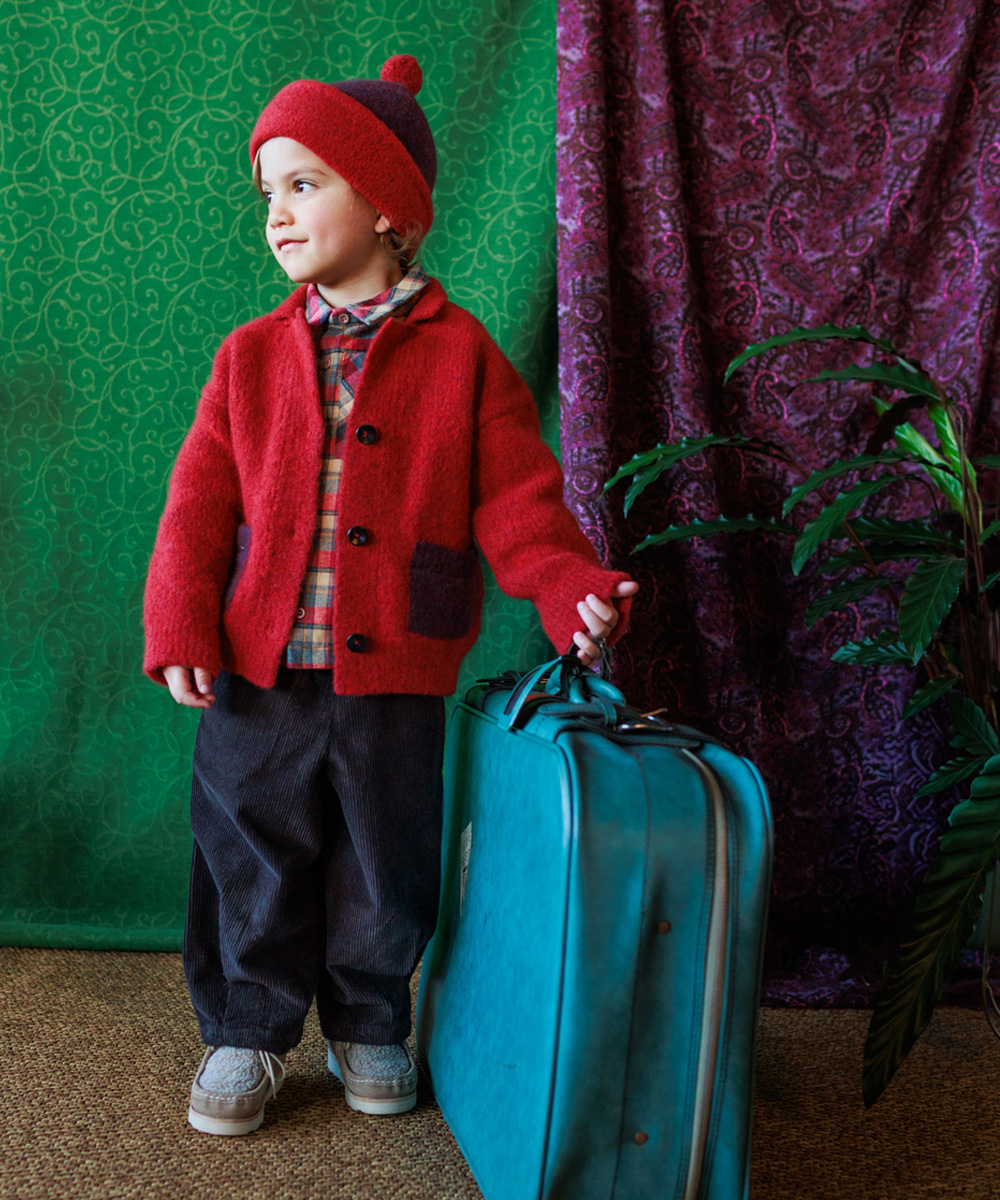 Teddy Cardigan - Cranberry/Blackberry