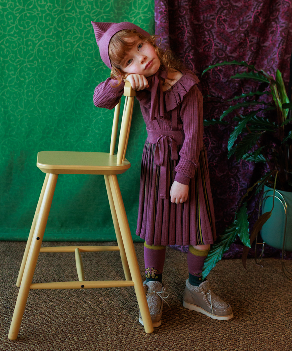 Gwennan Skirt - Damson Stripe