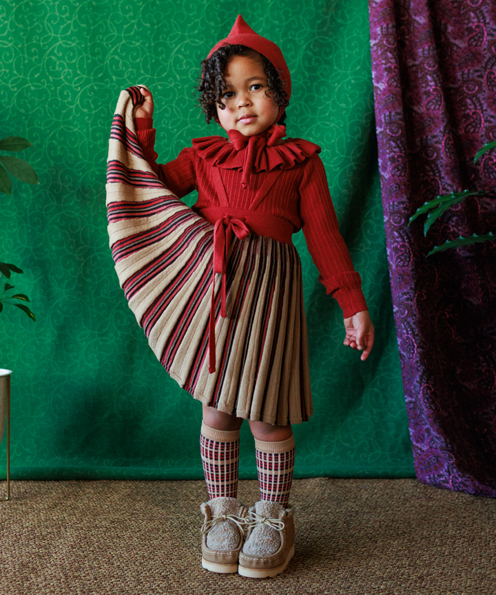 Gwennan Skirt - Ruby Stripe