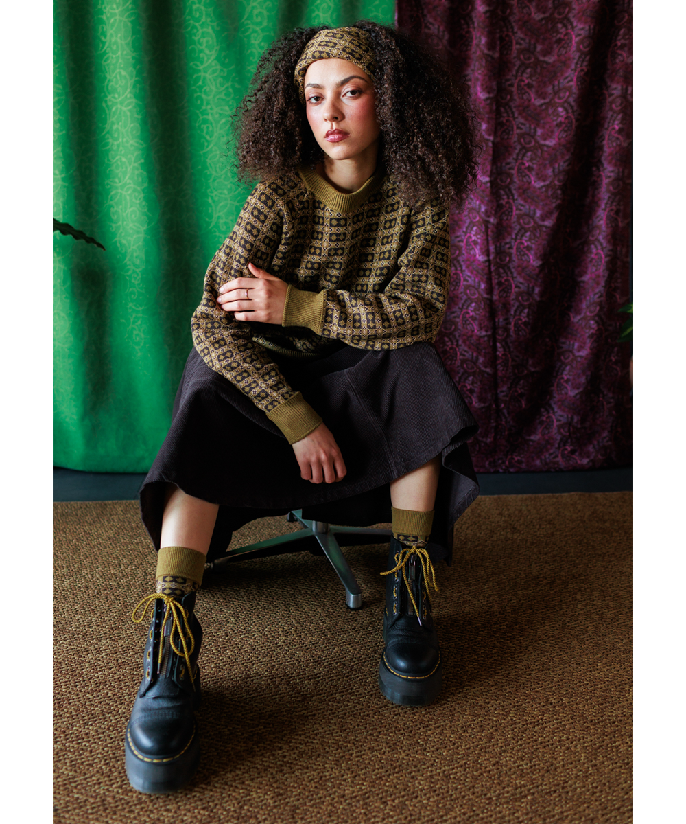 Brae Socks - Golden Olive (Adult)