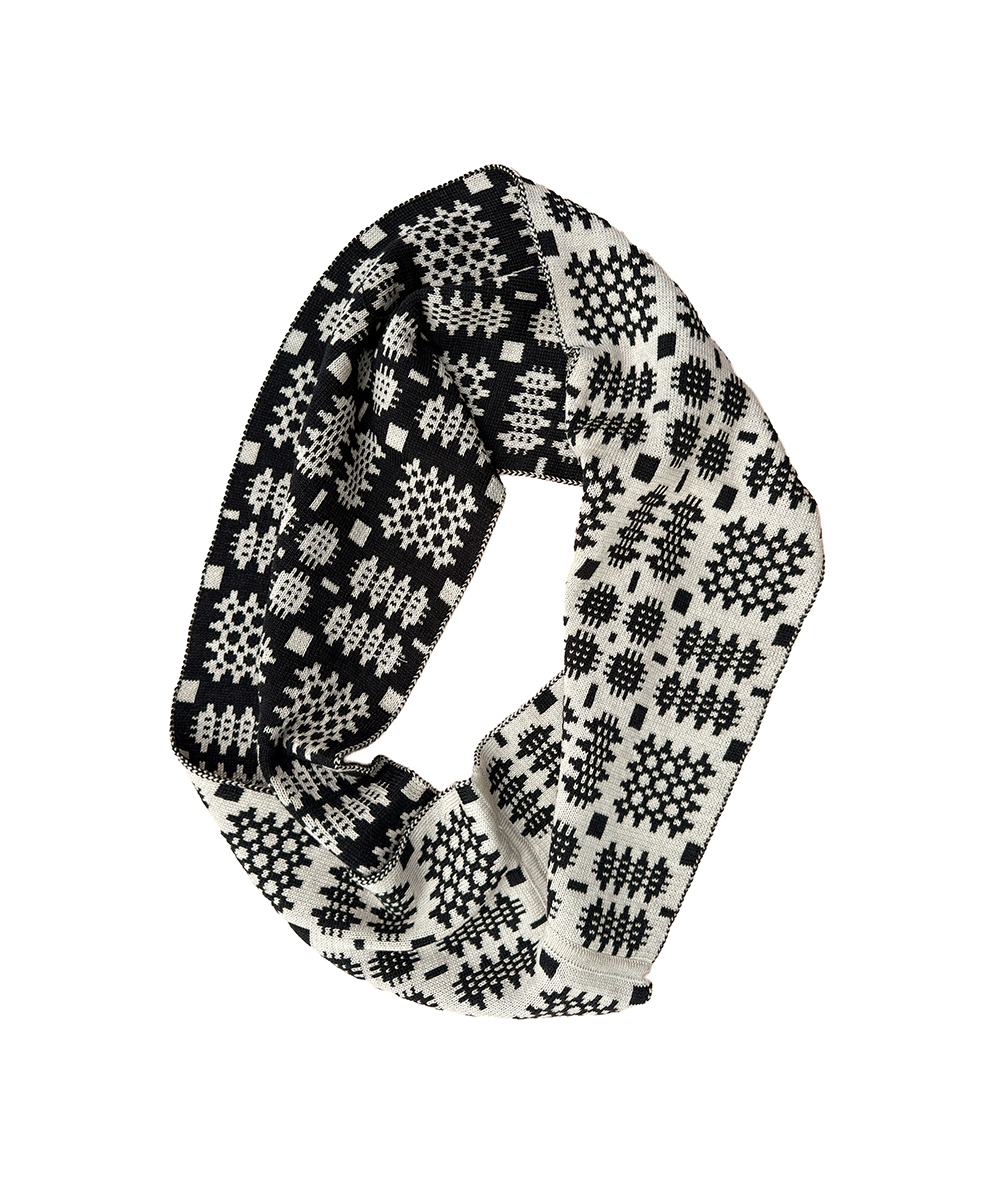 Carthen Merino Loop Scarf - Ecru/Anthracite