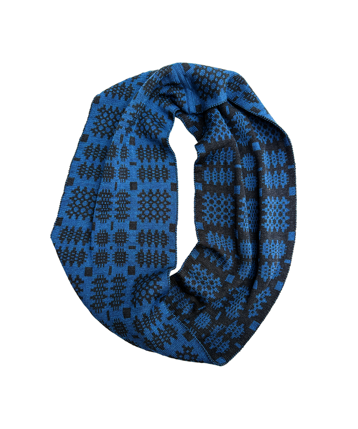 Carthen Merino Loop Scarf - Kingfisher/Anthracite