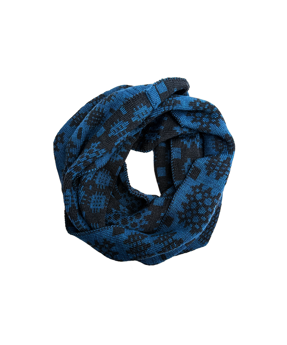 Carthen Merino Loop Scarf - Kingfisher/Anthracite