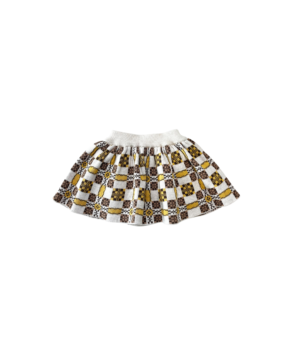 Picnic Baby Skirt With Bloomers - Latte  - Organic Cotton