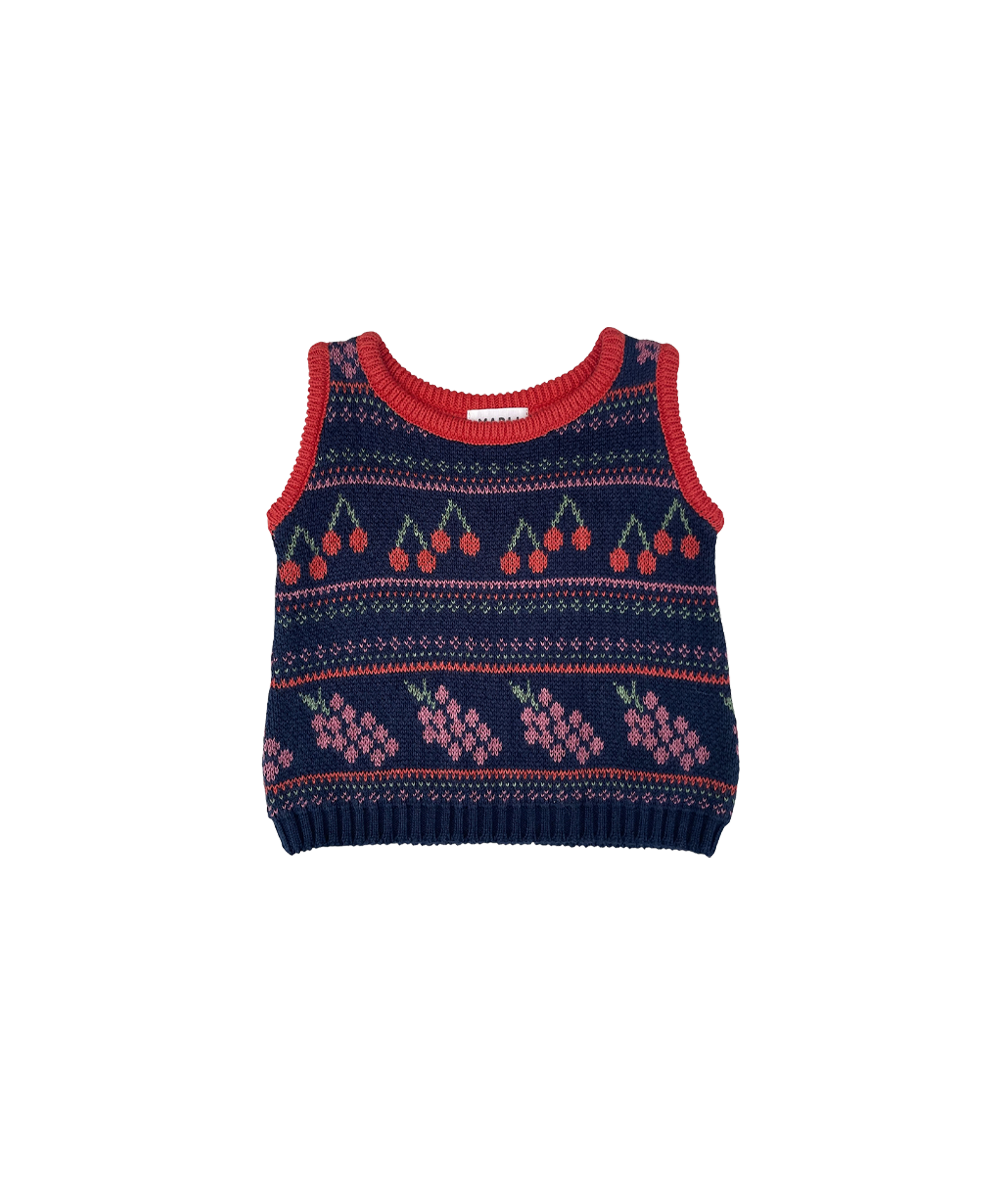 Mio Vest - Navy  - Organic Cotton &amp; Cashmere