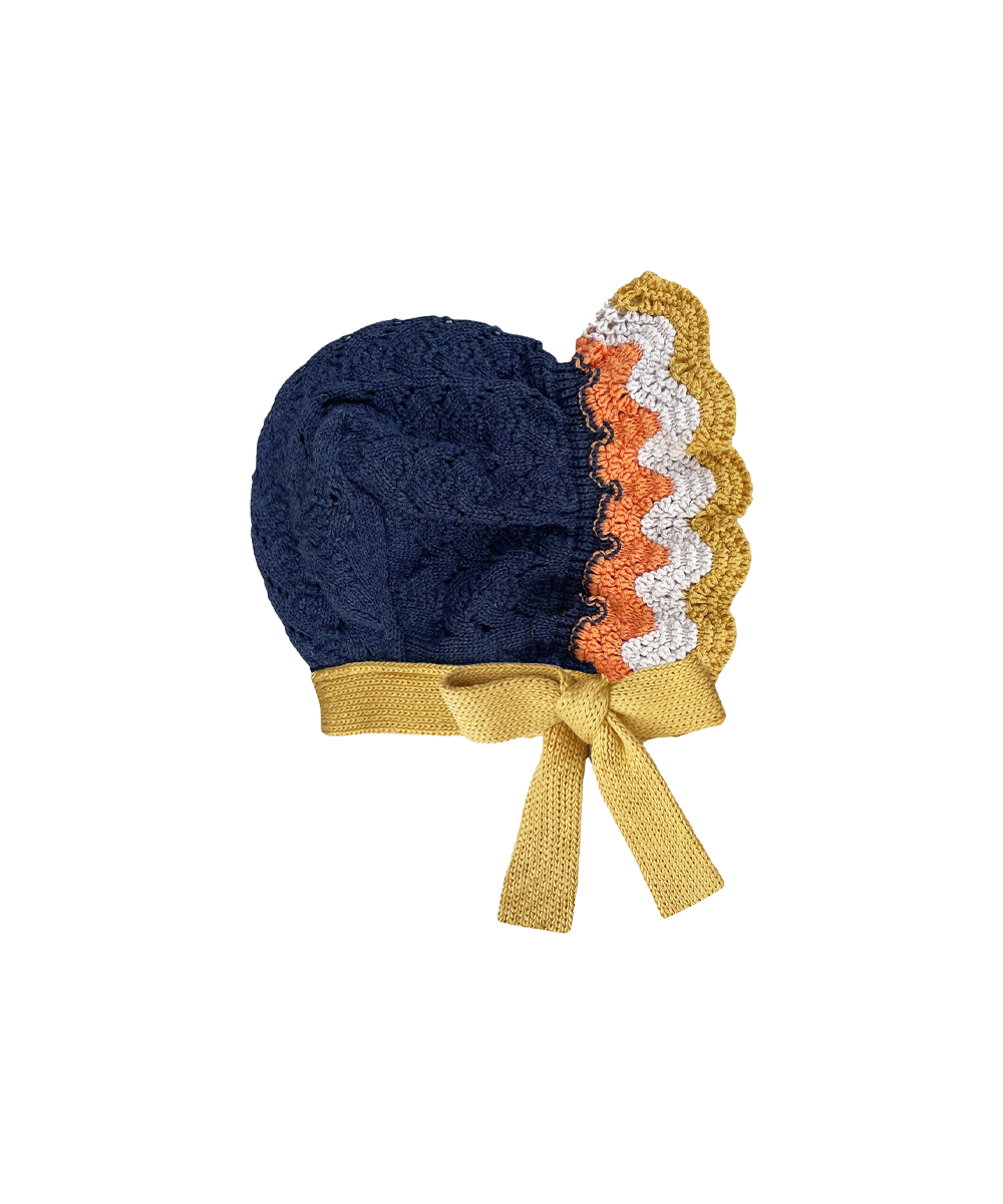 Marine Bonnet - Denim Melange  - Organic Cotton