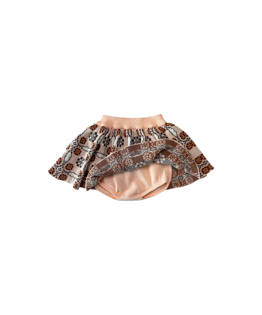 Picnic Baby Skirt With Bloomers - Blush  - Organic Cotton