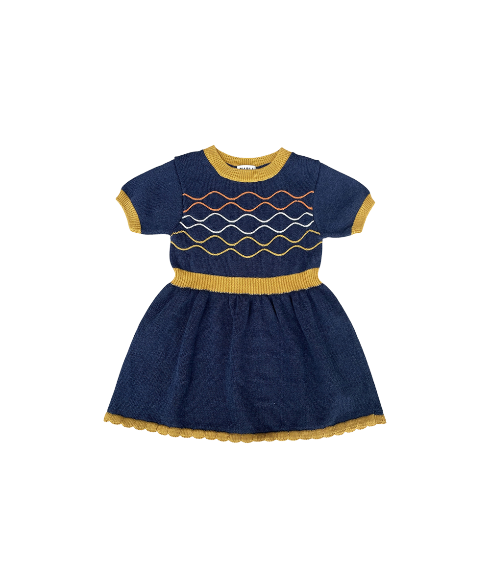 Bay Dress - Denim/Maize  - Organic Cotton