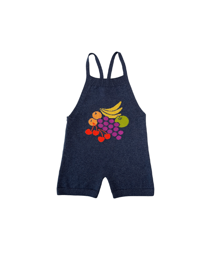 Fruit Bowl Romper - Denim Melange  - Organic Cotton