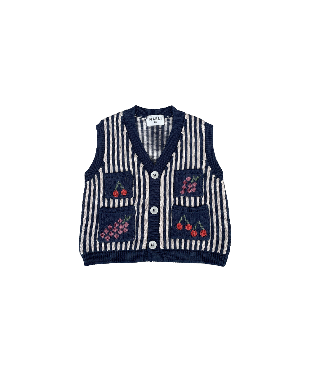 Shopping Waistcoat - Navy  - Organic Cotton &amp; Cashmere