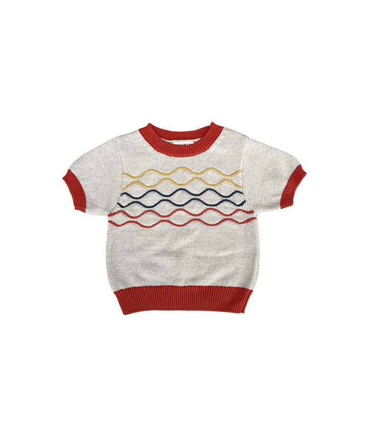 Bay Tee - Shell/Pomegranate  - Organic Cotton