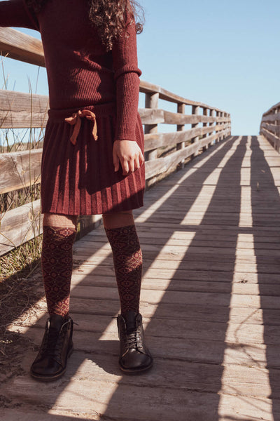 Brecon Over Knee Socks - Berry - Baby