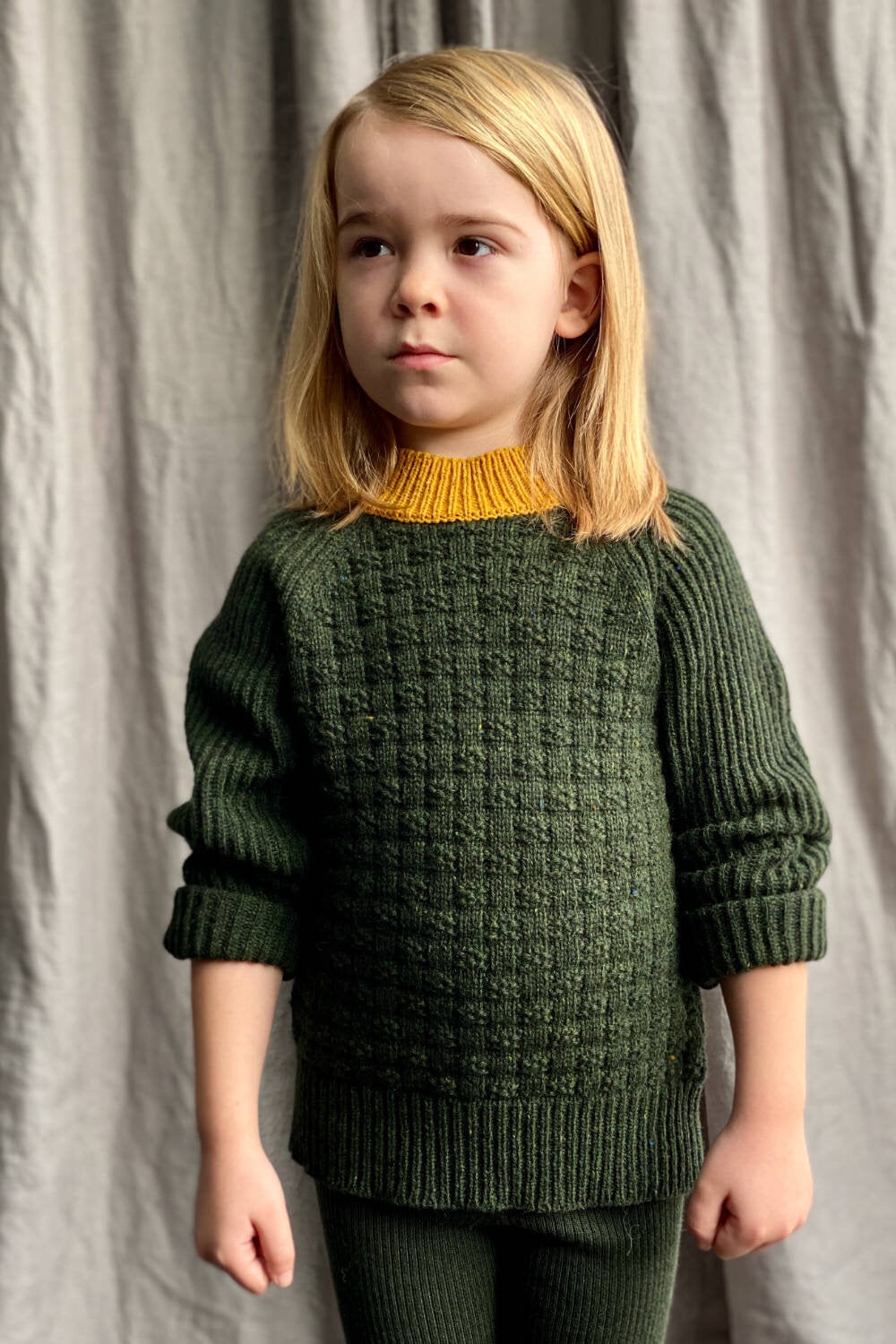 Takenoko Pullover - Juniper / Saffron