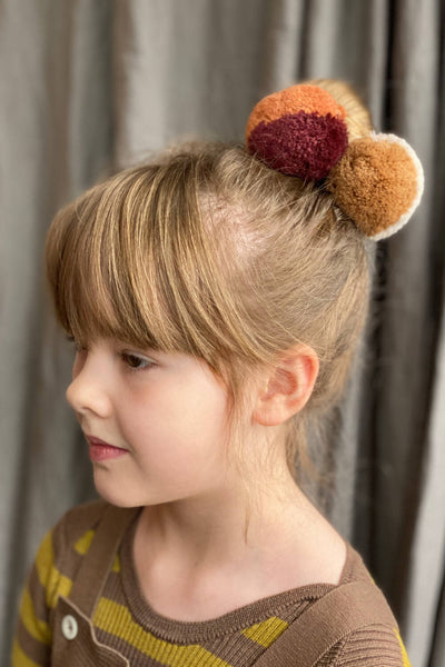Pom Pom Hair Tie - Vintage Cream / Peanut