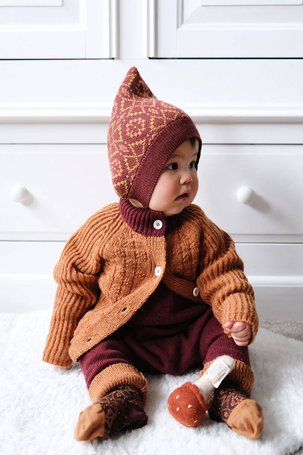 Takenoko Cardigan - Amber / Berry