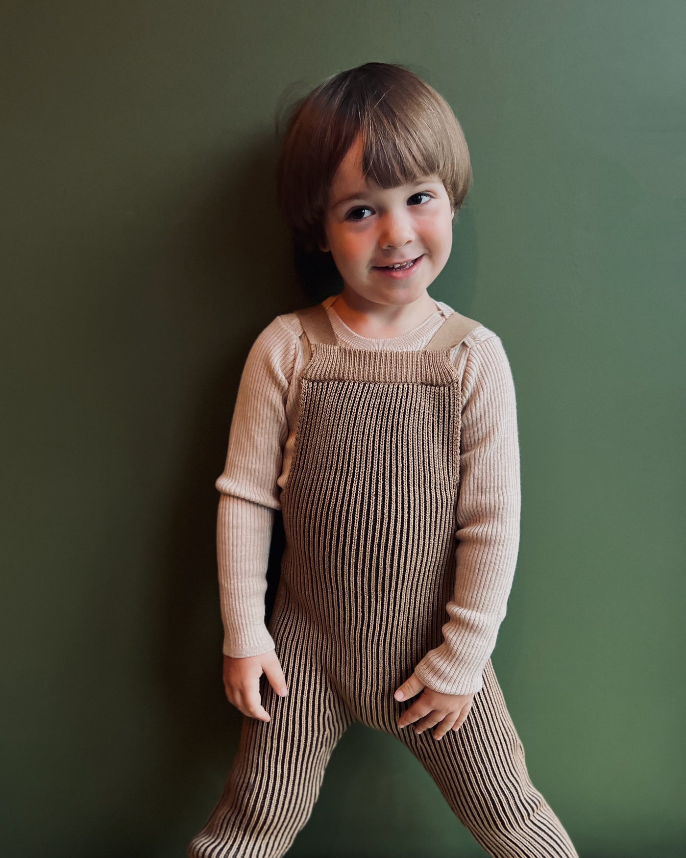 Mamaowl Anniversary Rhesi Dungarees: Hazelnut - Baby 0-2Y