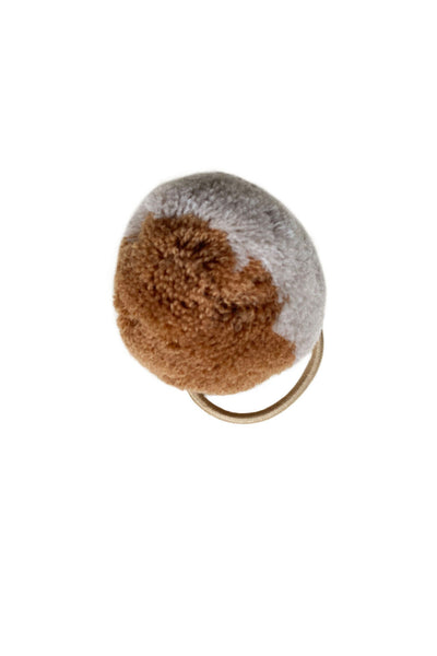 Pom Pom Hair Tie - Vintage Cream / Peanut