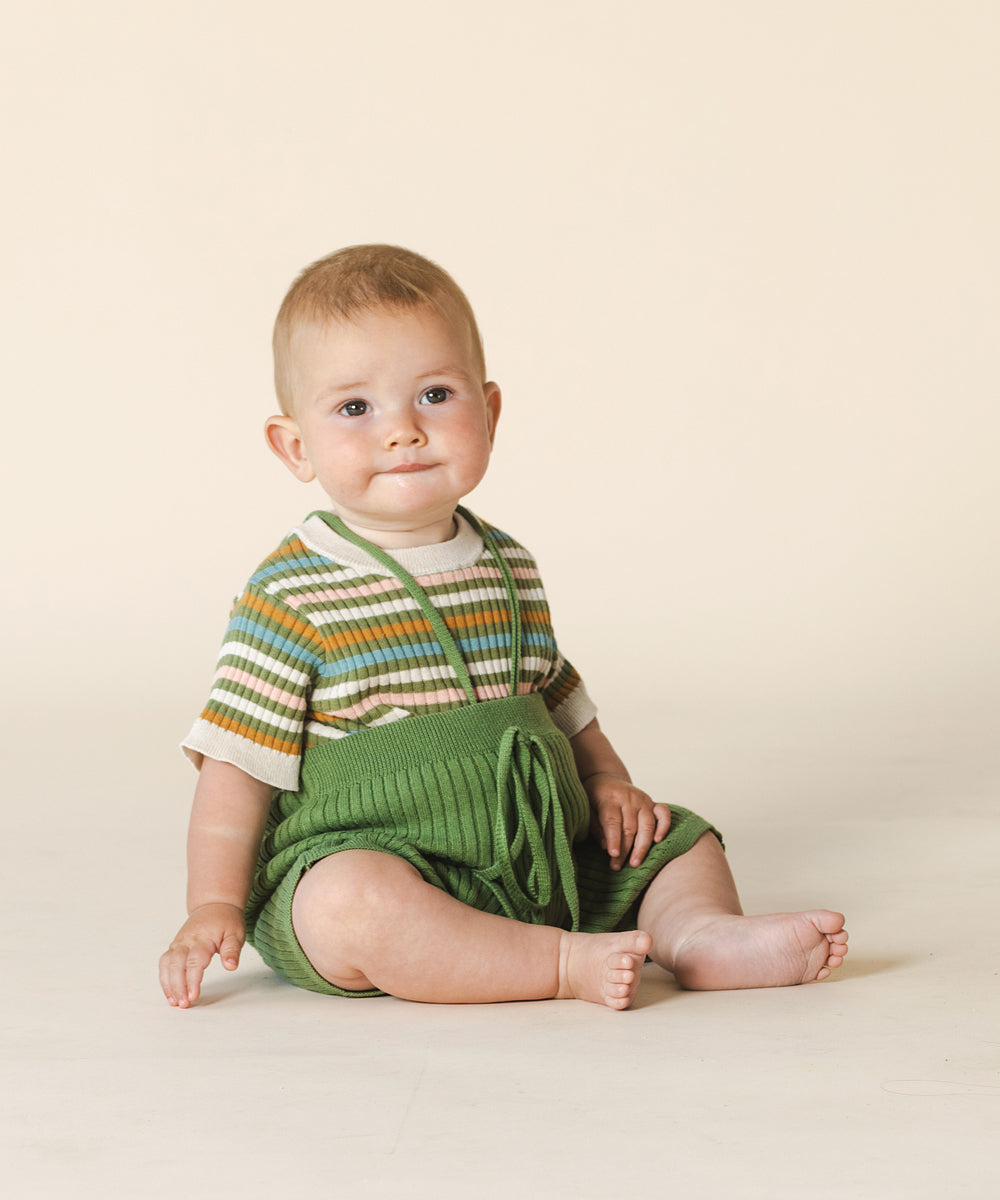 Aeron Tee Olive Stripe - Baby