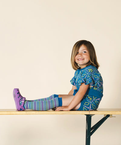 Aeron Knee High Socks Cobalt Stripe - Child