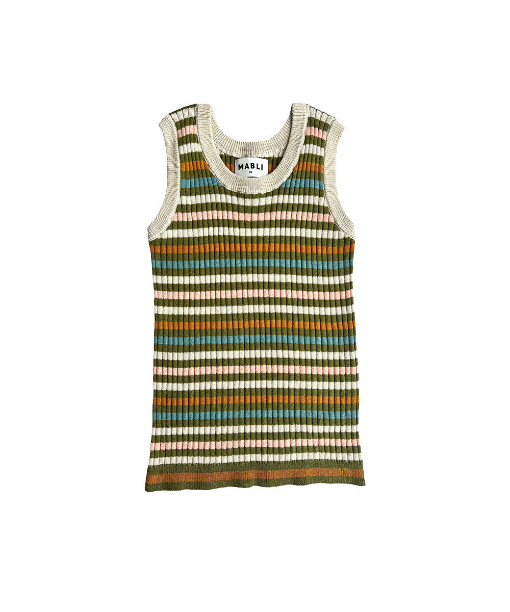 Aeron Tank Olive Stripe - Baby