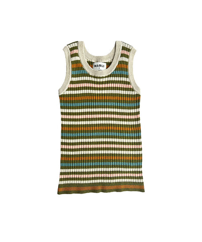 Aeron Tank Olive Stripe - Child