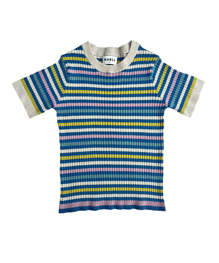 Aeron Tee Cobalt Stripe