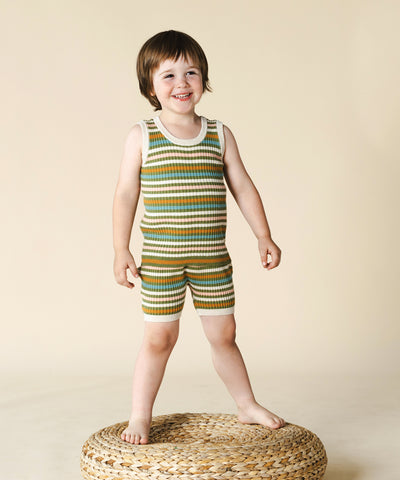 Aeron Shorts Olive Stripe - Child