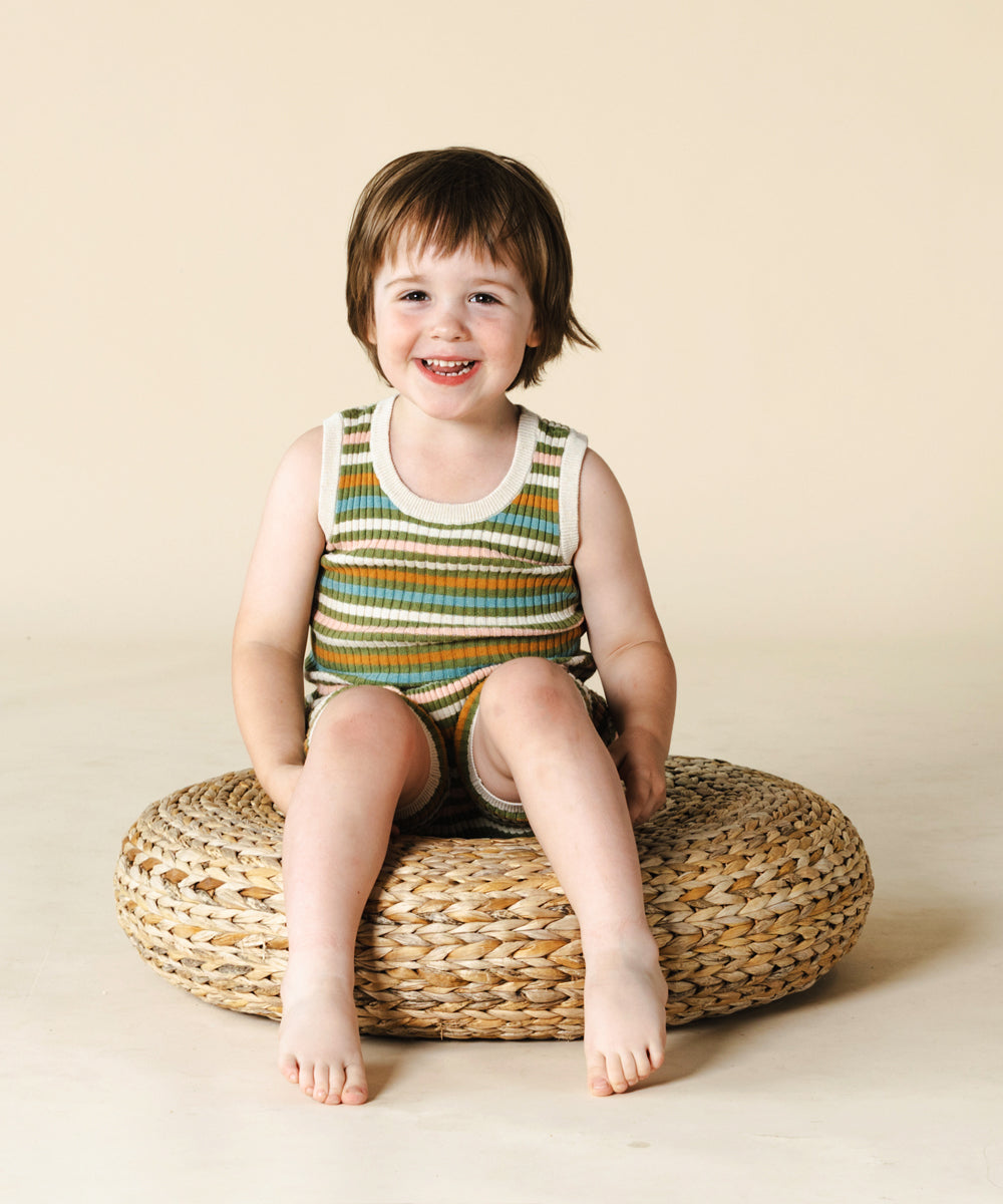 Aeron Tank Olive Stripe