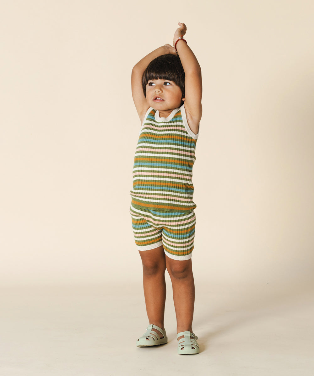 Aeron Shorts Olive Stripe - Child