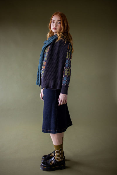 Gwenno Shawl - Teal/Anthracite