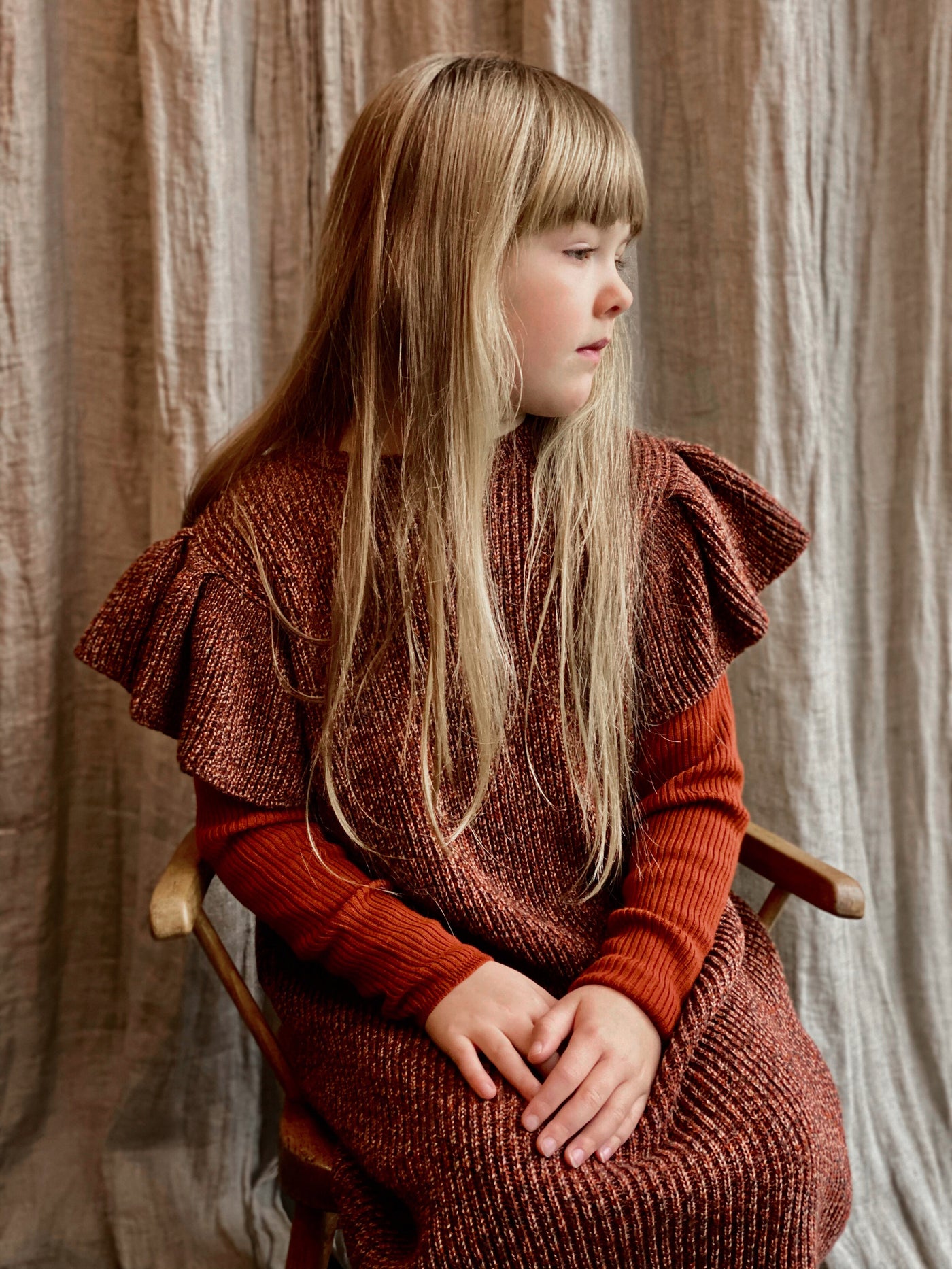 Olwen Dress - Brick / Rosewood / Cocoa Twist